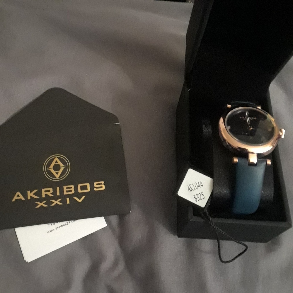 Akribos diamond heart watch